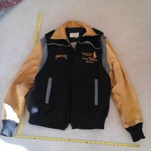 Western Cut Coat Wool Leather Chase Hawks Vintage 1999